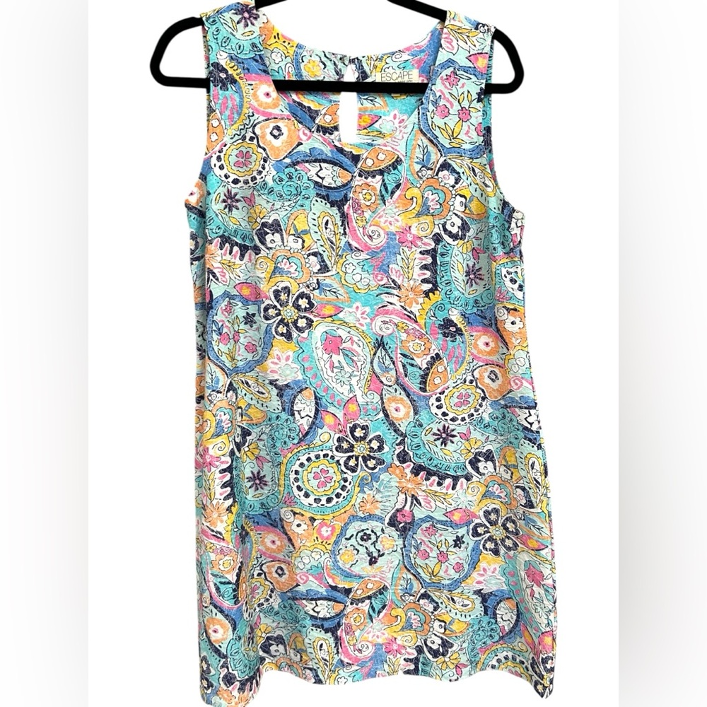 Escape by Habitat Clothes Womens Dress Floral Sleeveless Shift Colorful Sz Small